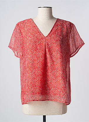 Blouse légère et transparente manches courtes rouge ONLY femme