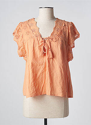 Blouse tissage popeline manches courtes orange PEPE JEANS femme