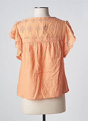 Blouse tissage popeline manches courtes orange PEPE JEANS femme