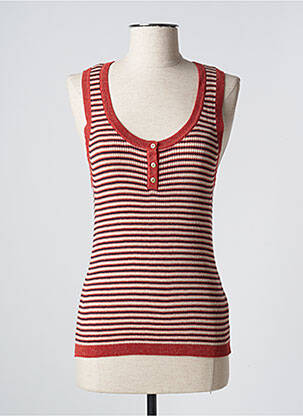 Pull stretch sans manche orange GRACE & MILA femme