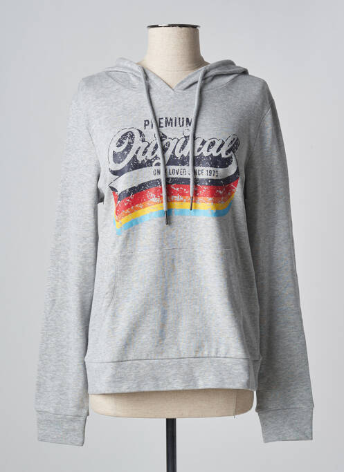 Sweat-shirt à capuche gris ONLY pour femme