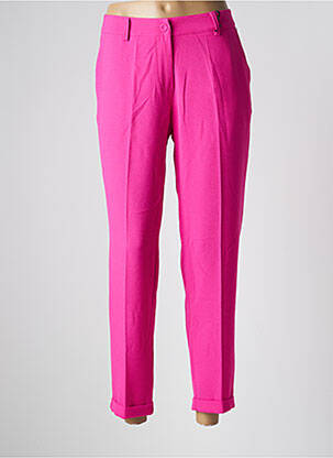 Pantalon 7/8 fermeture zippée sous rabat boutonné taille normale rose PAKO LITTO femme