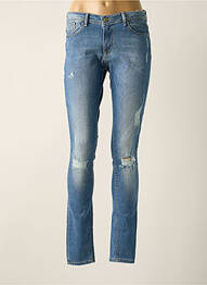 Jeans skinny effet usé délavé taille basse bleu ONLY femme