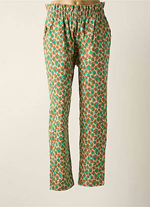 Pantalon droit stretch taille haute vert ONLY femme