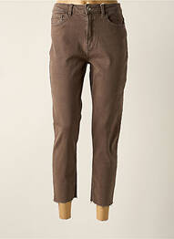 Jeans coupe slim stretch taille haute marron ONLY femme