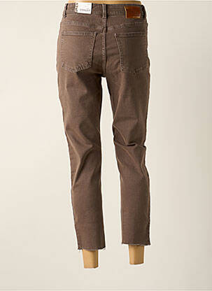 Jeans coupe slim stretch taille haute marron ONLY femme