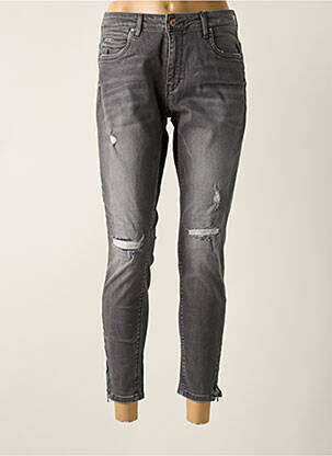 Jeans skinny effet usé délavé taille normale gris ONLY femme