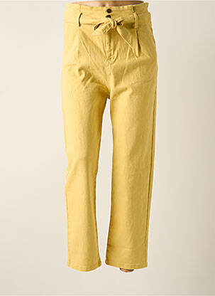 Pantalon droit jaune GRACE & MILA pour femme