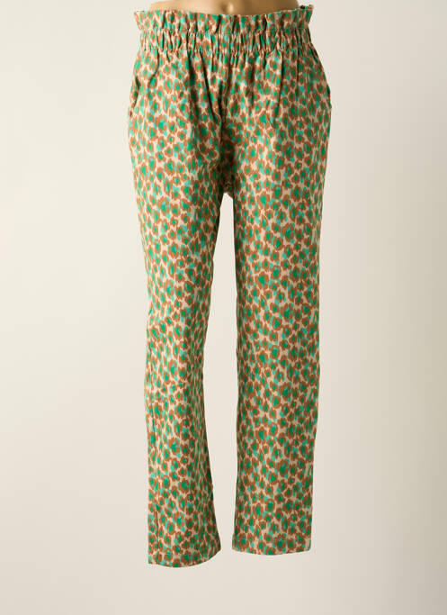 Pantalon droit stretch taille haute vert ONLY femme