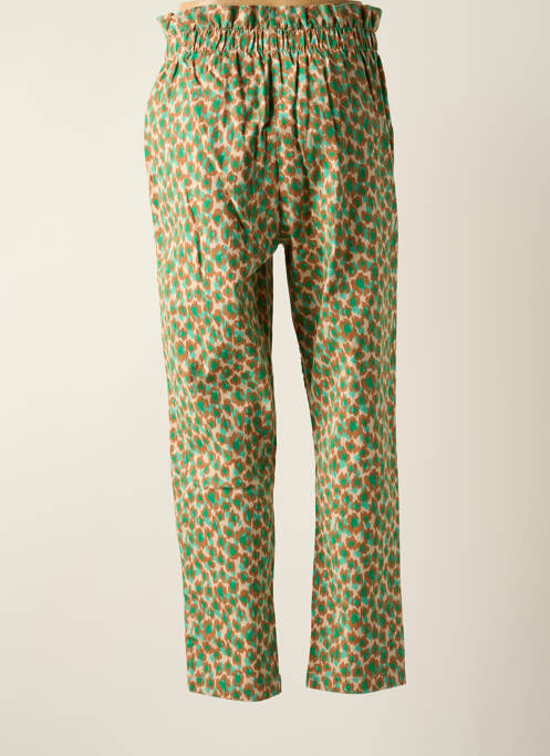 Pantalon droit stretch taille haute vert ONLY femme