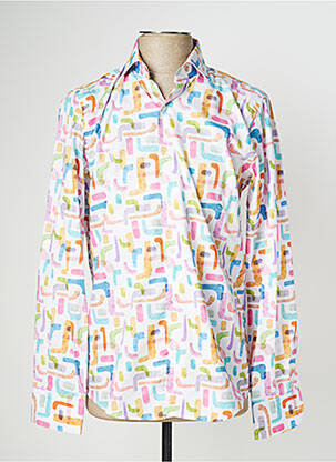 Chemise manches longues imprimé fantaisie blanc CARLOS CORDOBA homme