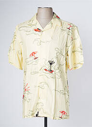 Chemise manches courtes col tailleur jaune ONLY&SONS homme
