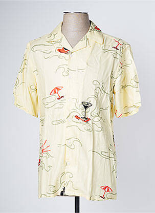 Chemise manches courtes col tailleur jaune ONLY&SONS homme