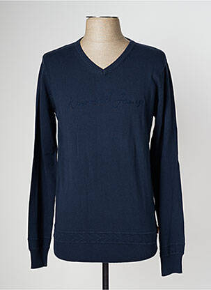Pull col v manches longues bleu KAPORAL homme