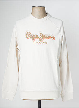 Sweat-shirt tissage jersey manches longues blanc PEPE JEANS homme