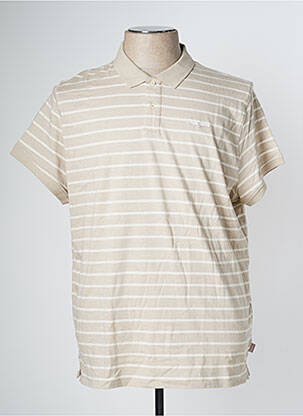 Polo imprimé rayures manches courtes beige PEPE JEANS homme