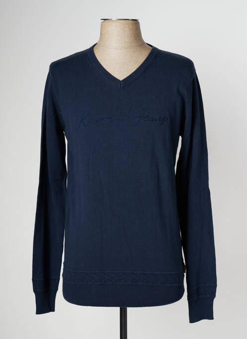 Pull col v manches longues bleu KAPORAL homme