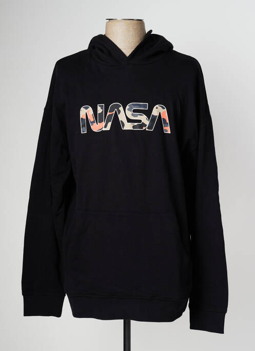 Sweat-shirt à capuche noir NASA pour homme