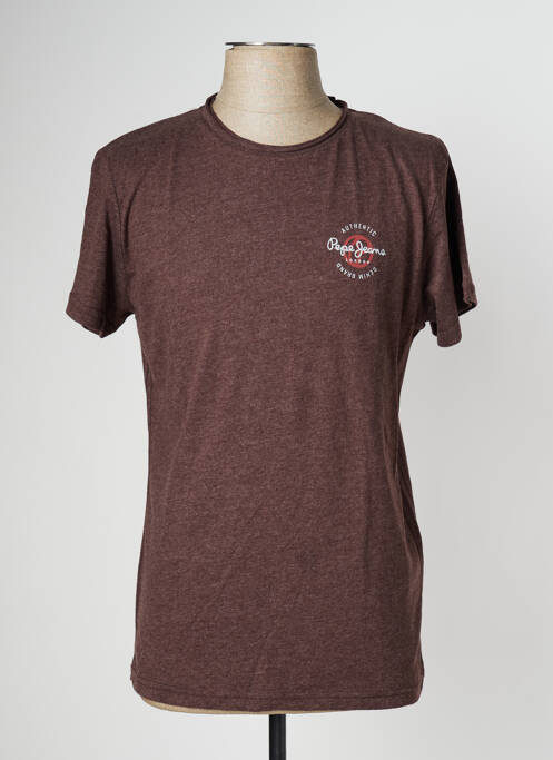 T-shirt marron PEPE JEANS pour homme