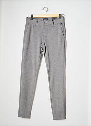 Pantalon slim fermeture zippée sous rabat boutonné gris ONLY&SONS homme