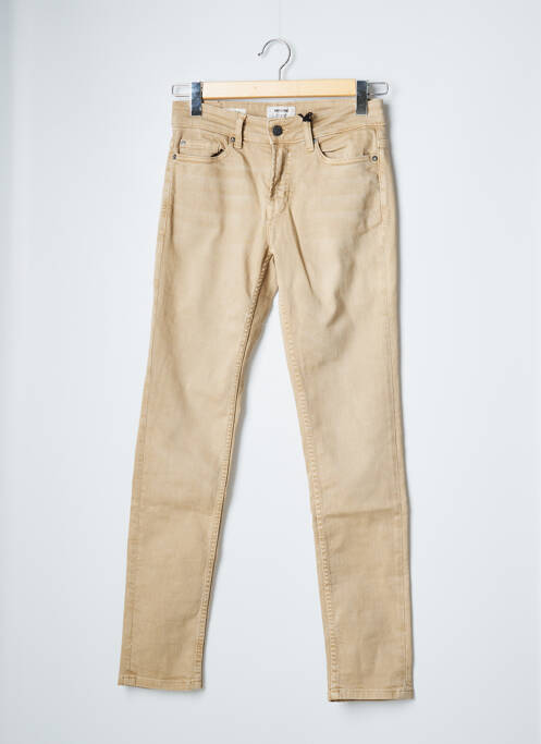 Pantalon slim fermeture zippée sous rabat boutonné beige ONLY&SONS homme