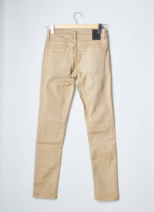 Pantalon slim fermeture zippée sous rabat boutonné beige ONLY&SONS homme