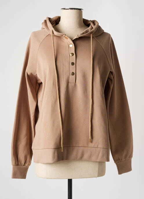 Sweat-shirt à capuche beige VERO MODA pour femme