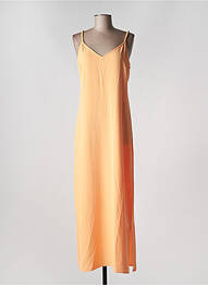 Robe longue tissage crêpe fines bretelles orange VERO MODA femme