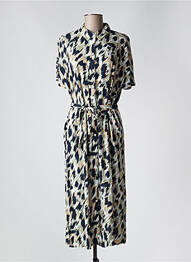 Robe mi-longue tissage crêpe manches courtes bleu VERO MODA femme