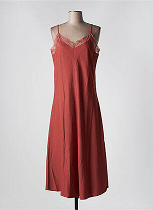 Robe longue manches bretelles ajustables fines bretelles orange B.YOUNG femme