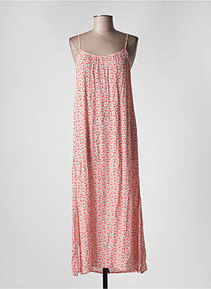 Robe longue imprimé fleurs fines bretelles rouge C'EST BEAU LA VIE femme