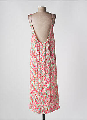 Robe longue imprimé fleurs fines bretelles rouge C'EST BEAU LA VIE femme