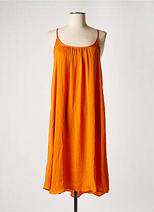 Robe mi-longue fines bretelles jaune AWARE BY VERO MODA femme