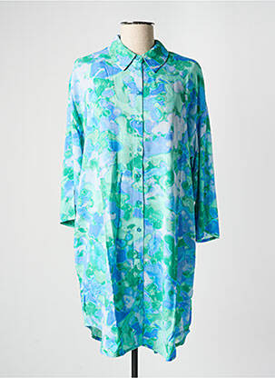 Robe mi-longue imprimé fantaisie manches longues bleu VERO MODA femme