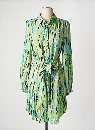 Robe mi-longue imprimé fantaisie manches longues vert VERO MODA femme