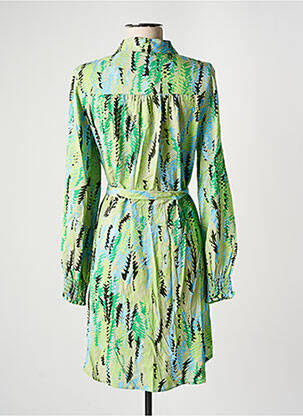 Robe mi-longue imprimé fantaisie manches longues vert VERO MODA femme