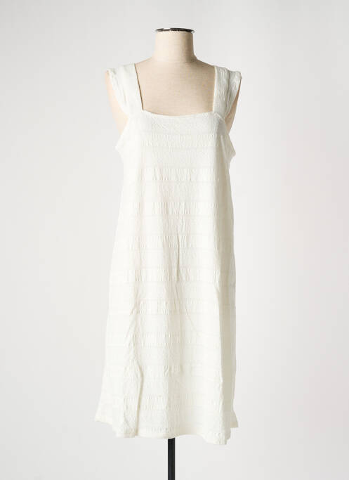 Robe mi-longue blanc ICHI pour femme