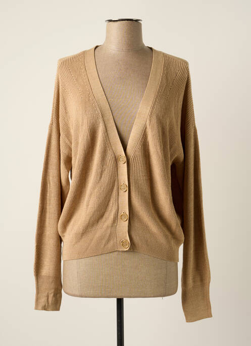 Gilet manches longues beige VERO MODA pour femme