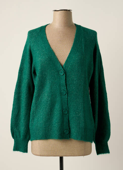 Gilet manches longues vert ICHI pour femme