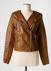 Veste simili cuir marron VERO MODA pour femme seconde vue