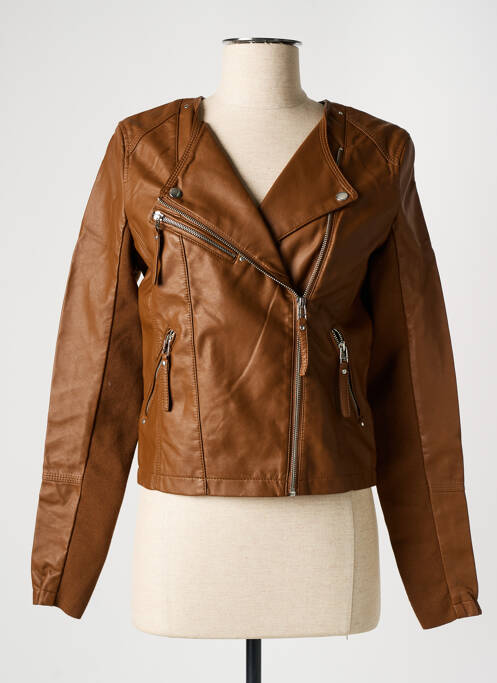 Veste simili cuir marron VERO MODA pour femme