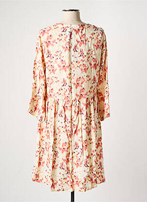 Robe mi-longue imprimé fantaisie manches longues beige B.YOUNG femme