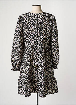 Robe mi-longue imprimé fleurs manches longues noir VERO MODA femme