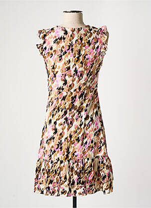Robe courte manches courtes manches courtes beige VERO MODA femme