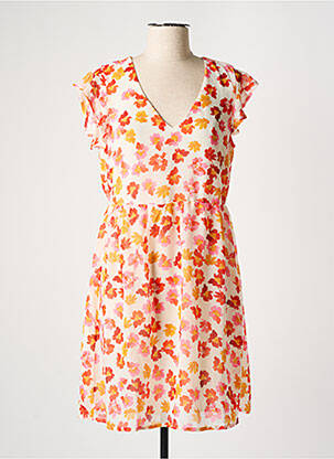 Robe courte manches courtes manches courtes orange VERO MODA femme