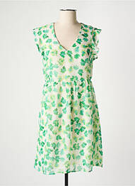 Robe courte coupe évasée manches courtes vert VERO MODA femme