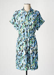 Robe mi-longue imprimé fantaisie manches courtes bleu VERO MODA femme