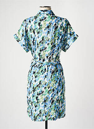 Robe mi-longue imprimé fantaisie manches courtes bleu VERO MODA femme