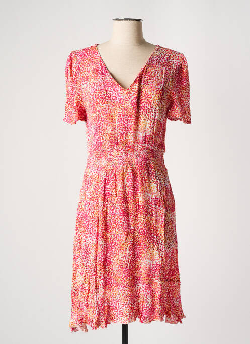 Robe mi-longue manches courtes manches courtes rose VERO MODA femme