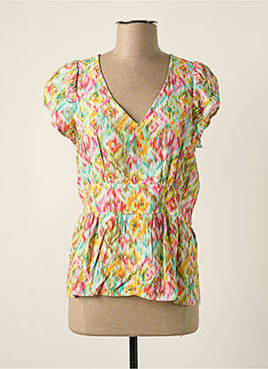 Blouse manches courtes manches courtes jaune ICHI femme